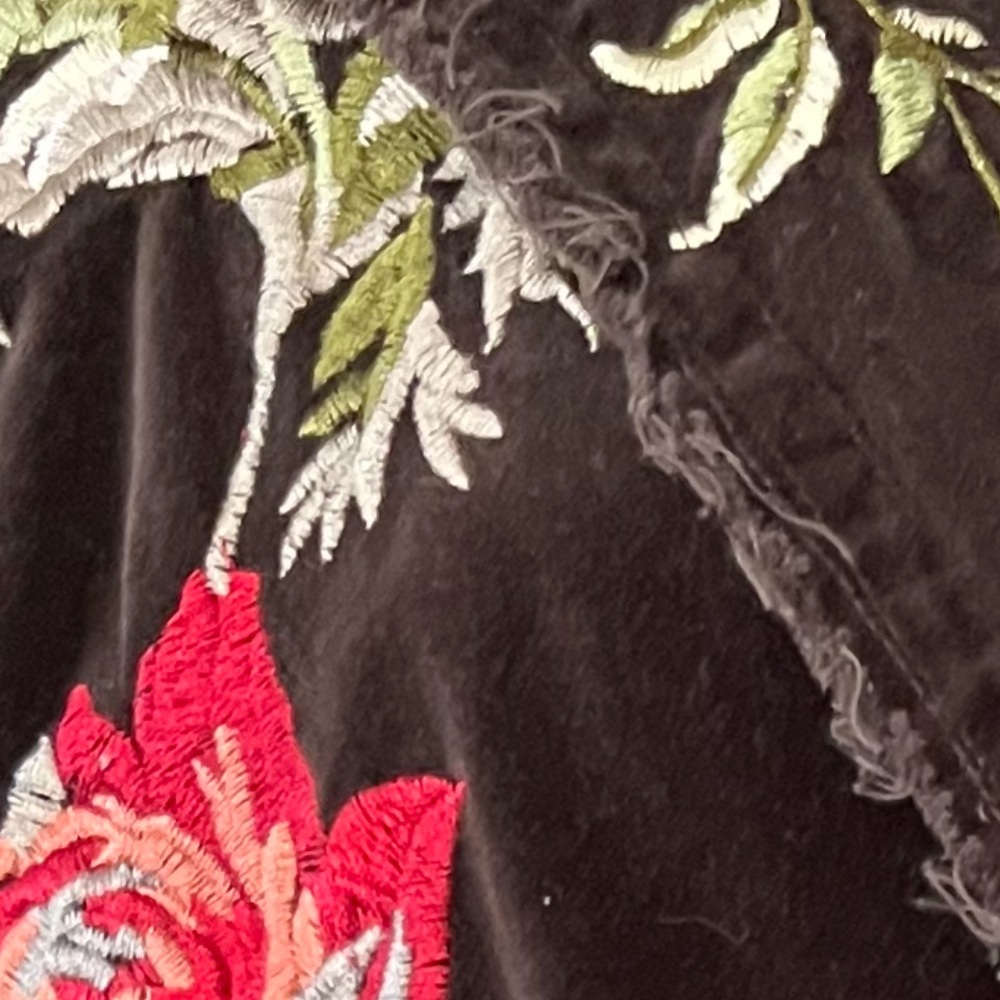 JOHNNY WAS velvet jacket blazer brown floral butterfly embroidered M medium - Picture 6 of 16